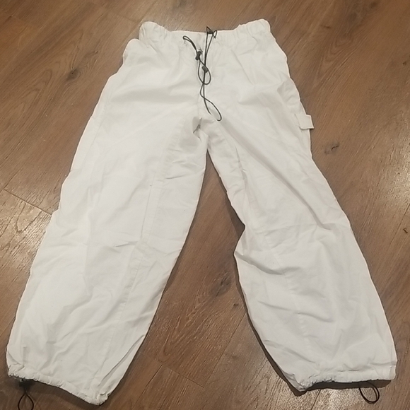 White Drawstring Pants - Picture 1 of 5